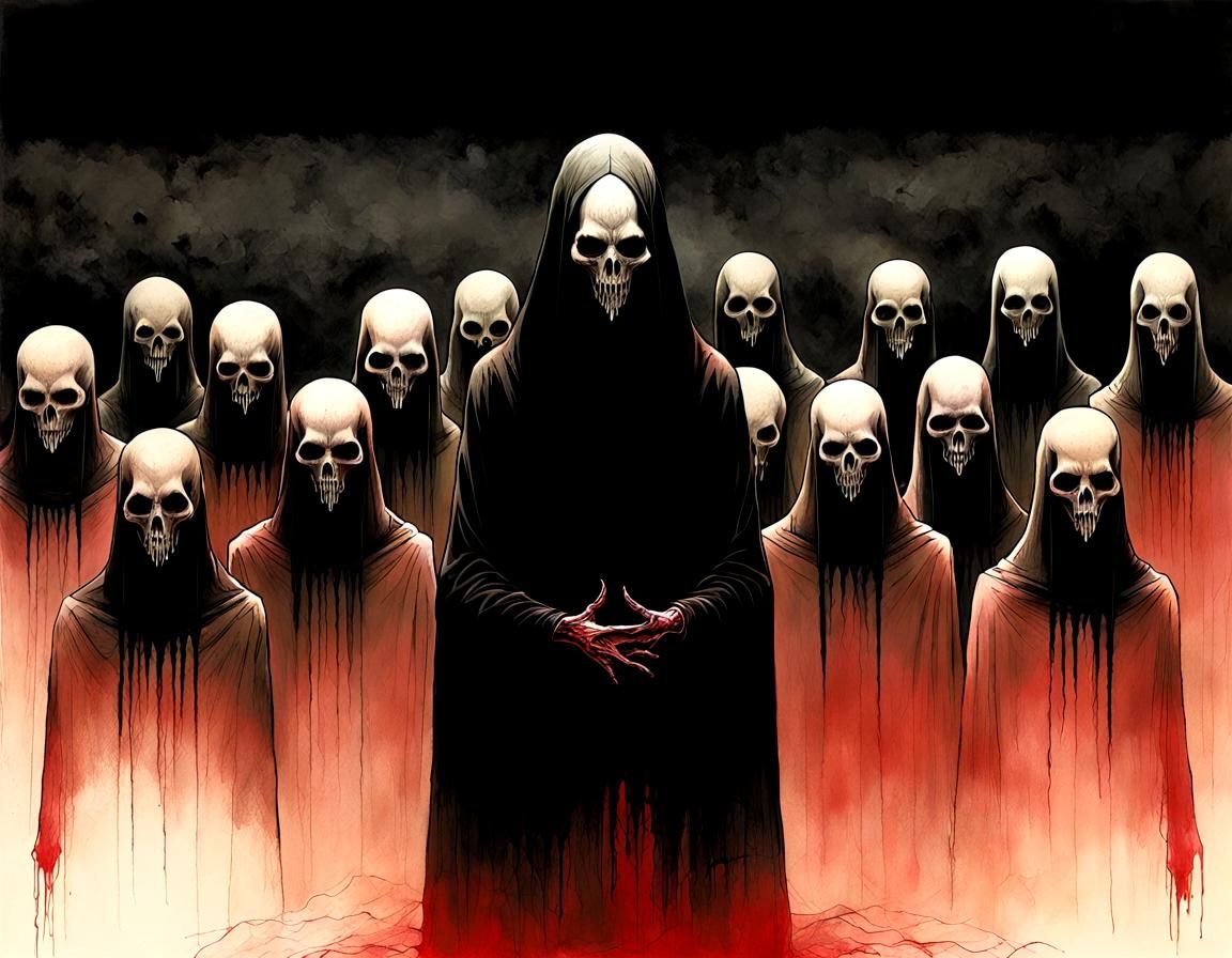 Eldritch Choirs of the Underworld in Crimson Hues
