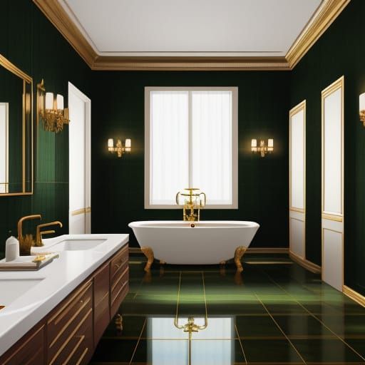 Elegant Art Deco Bathroom in Opulent Style