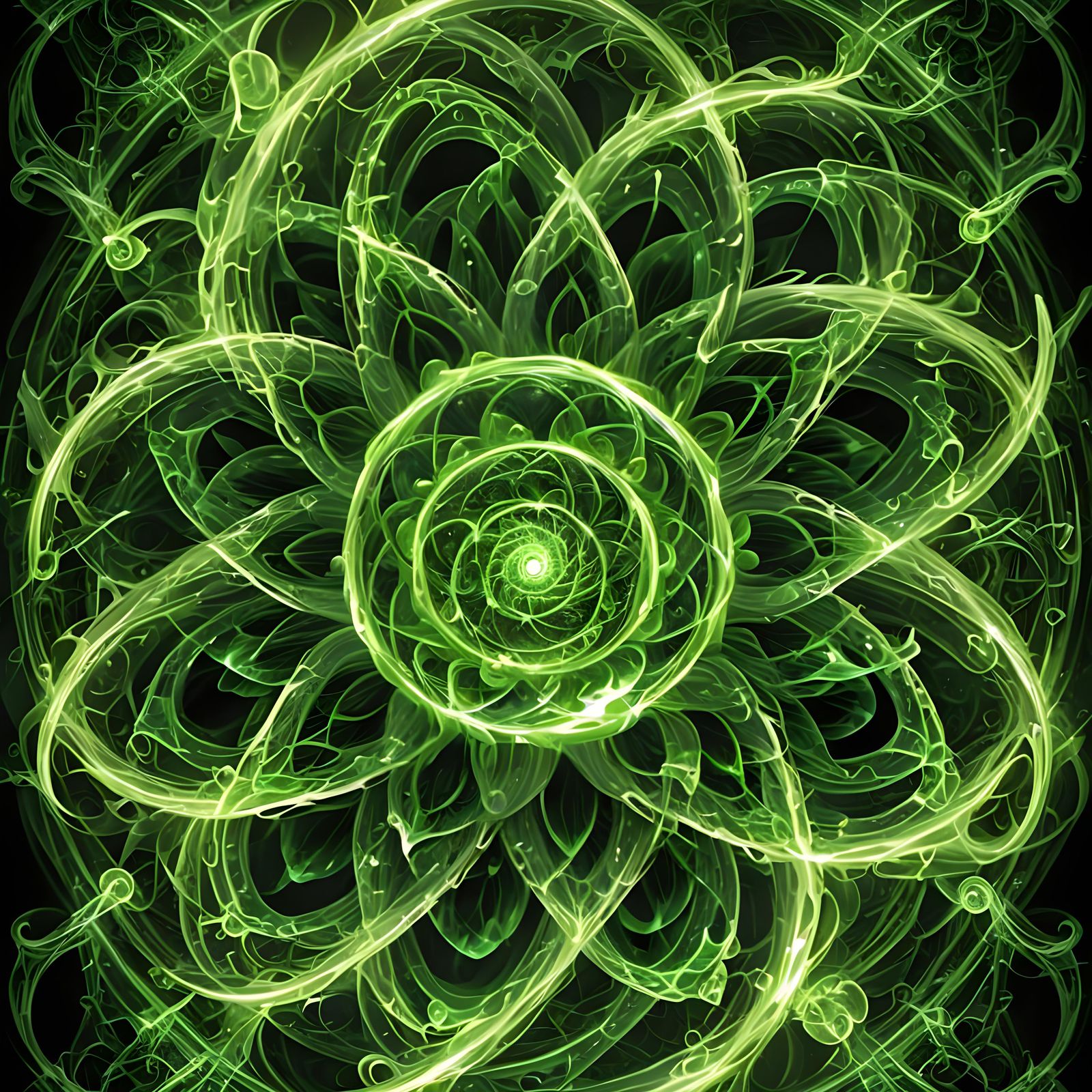 Spectral Green Flower Manifestation of Hellish Light