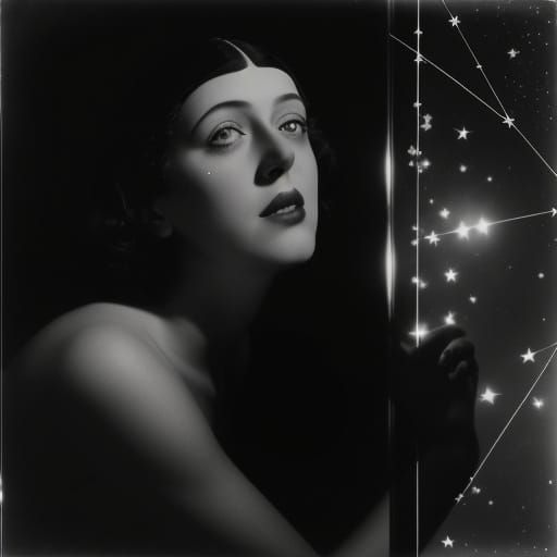 Surreal Night Sky Portrait in Cinematic Lighting