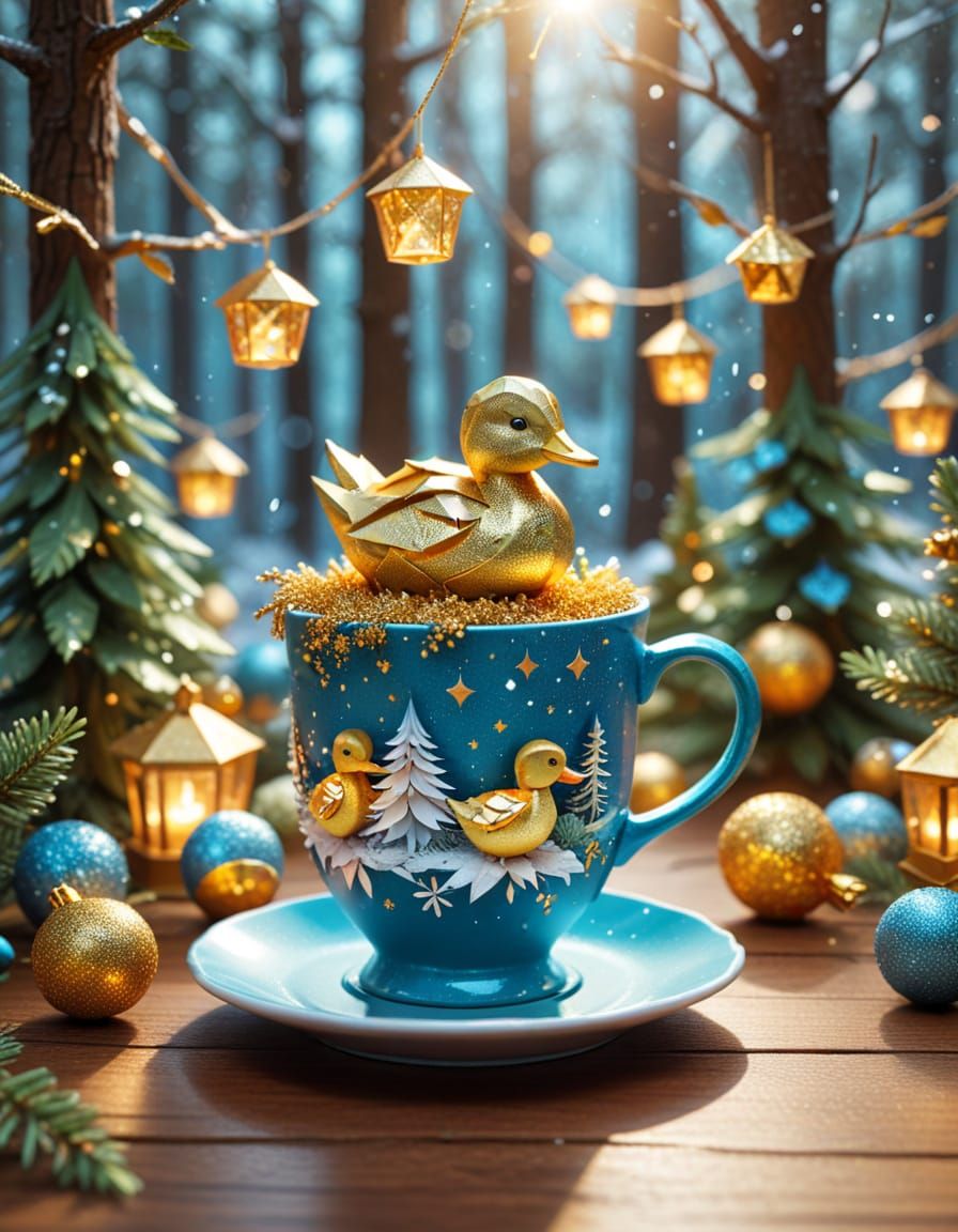 Magical Snowy Forest Cafe with Enchanted Brews