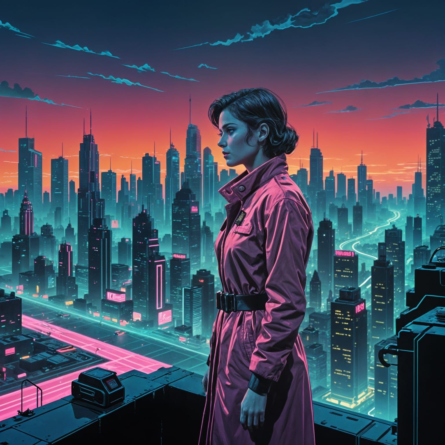 Electric Dreams in Neon Hues