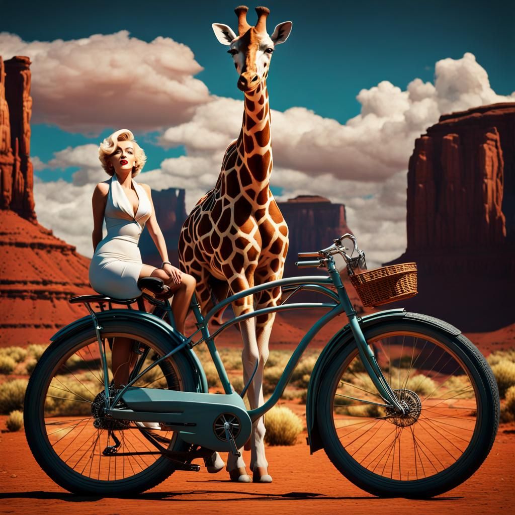 Marilyn Monroe Giraffe Chimera in Monument Valley