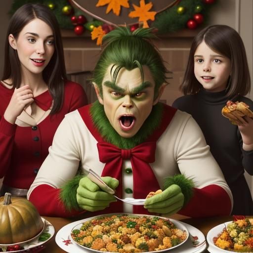 Heartwarming Grinch Celebrates Thanksgiving with Family