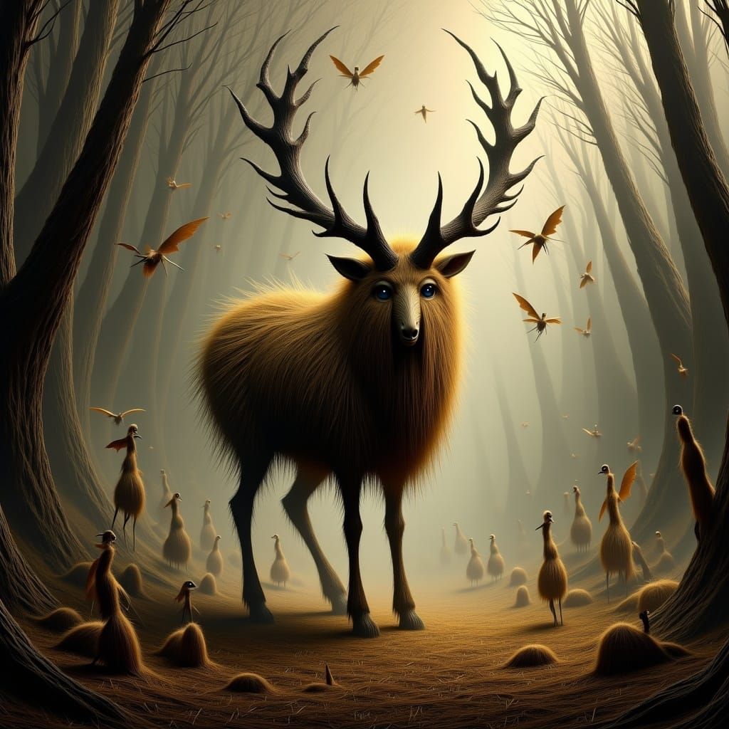 Mythical Jackalope with Luminous Radiance