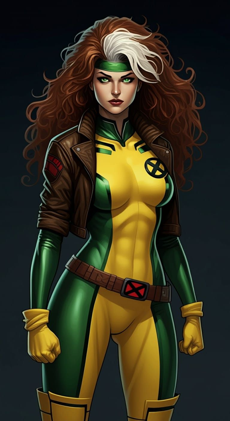 Rogue in Cyberpunk-Inspired Comic Book Art