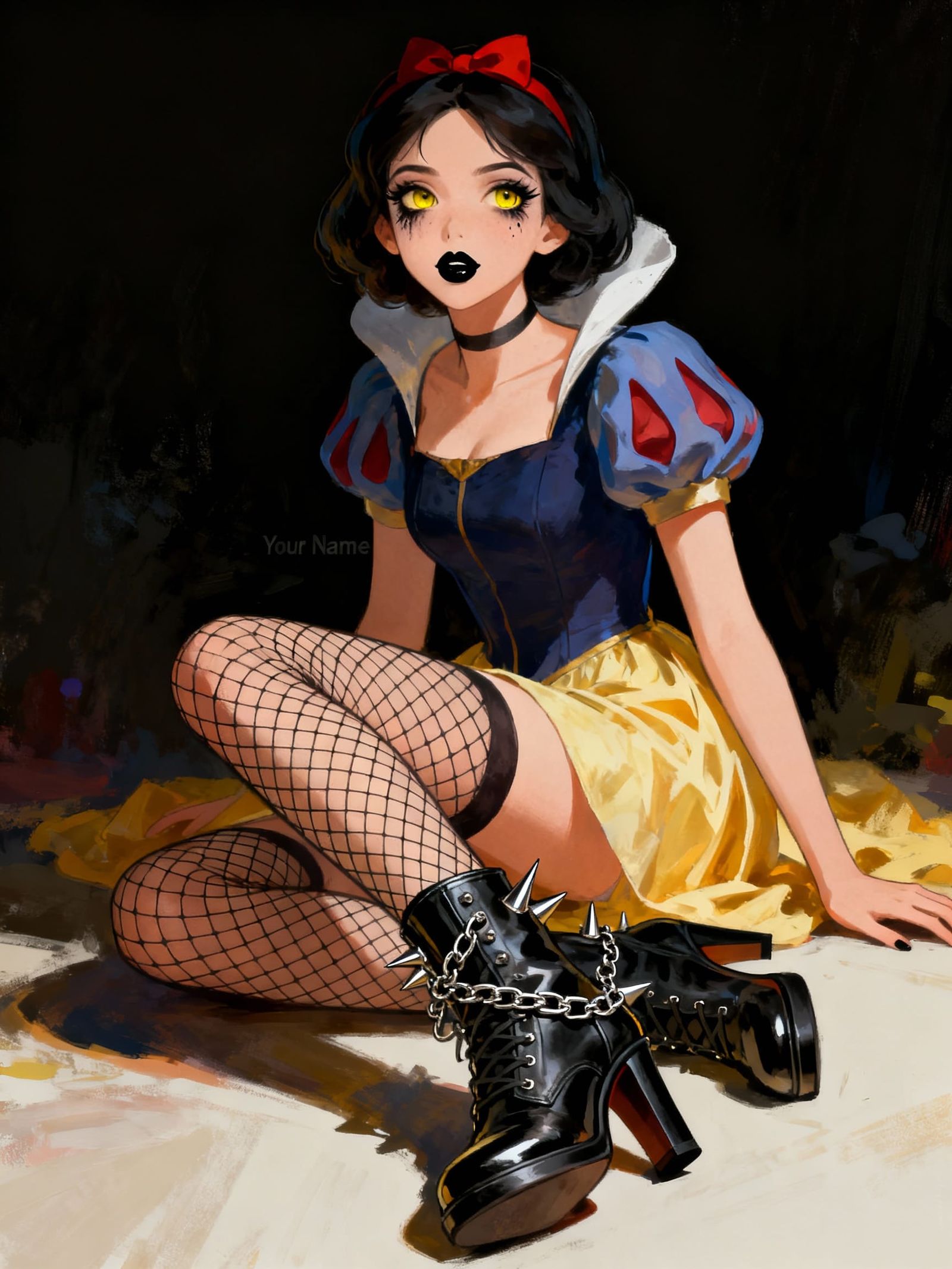 Snow White in Punk Anime Style with Unique Features