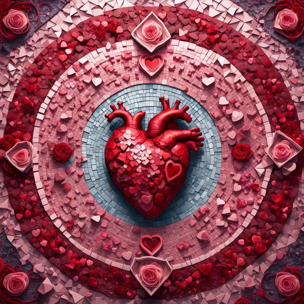 Heart Mosaic: A Fantastical Tesserae of Love
