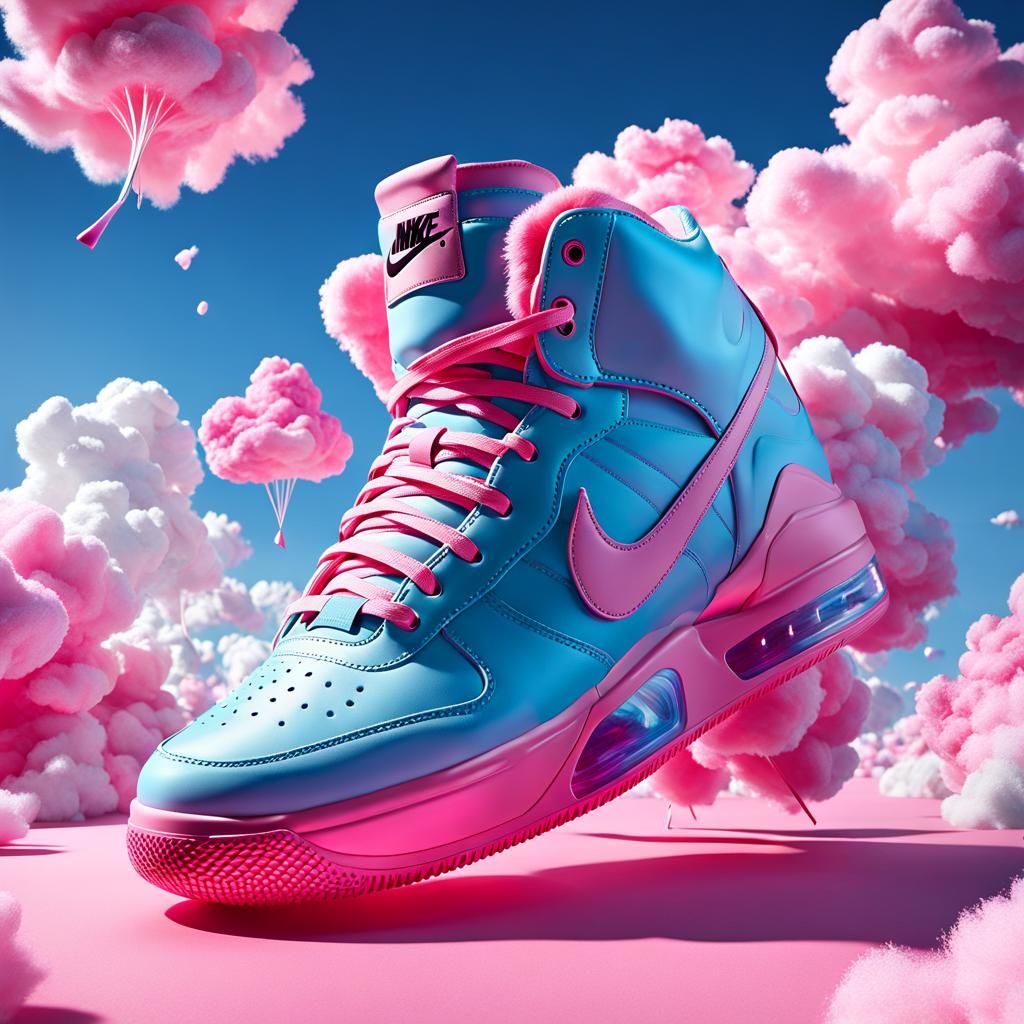 Broken Cotton Candy Nike Sneaker: Surreal Render