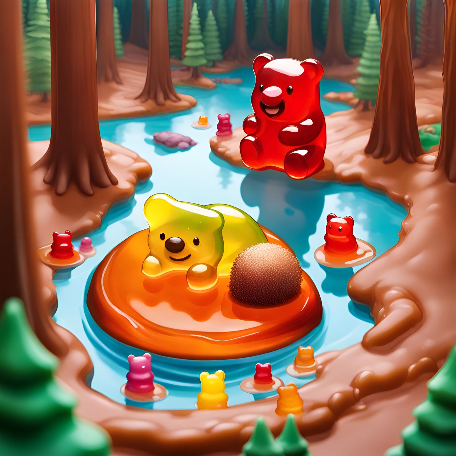 Gummy Bear Fishing in Candy Land