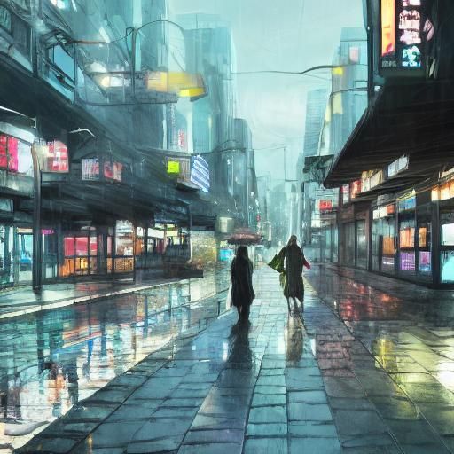 Anime-Inspired Hybrid Creature at City Crossroads