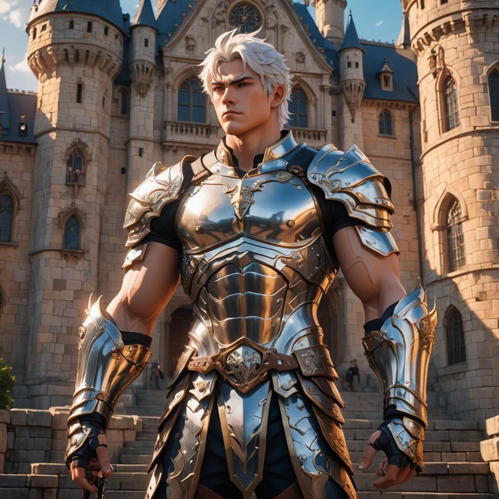 Anime Warrior in Golden Hour Sunlight