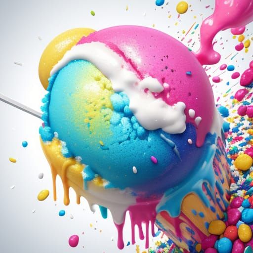 Hyperrealistic Ice Cream Splash Art in 8k
