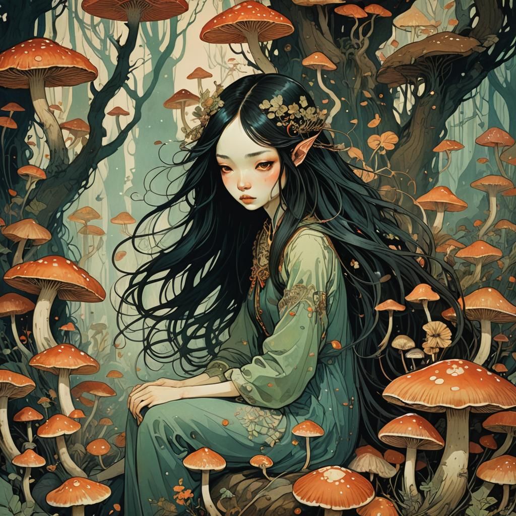 Creepy Fairy Illustration in Sinister Style