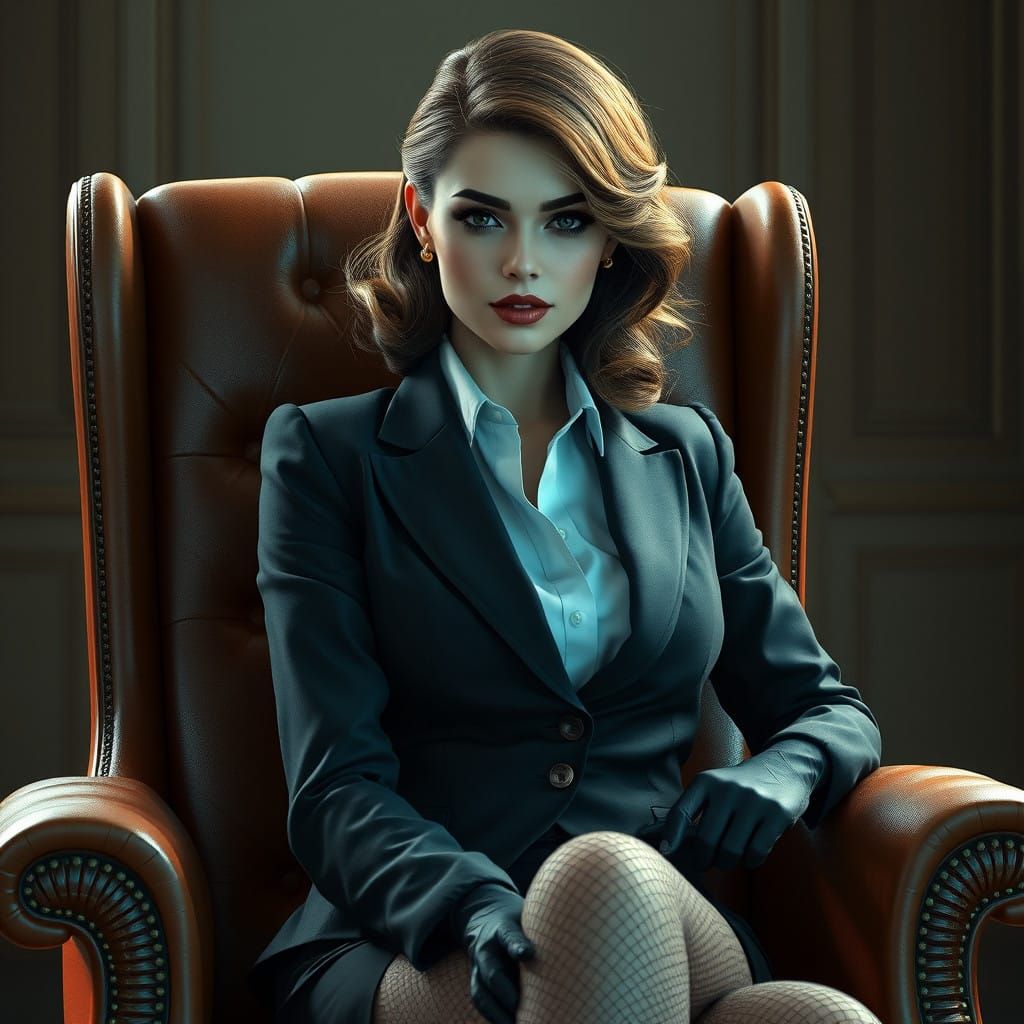 Sophisticated Office Woman Blends Art Nouveau Elegance with...