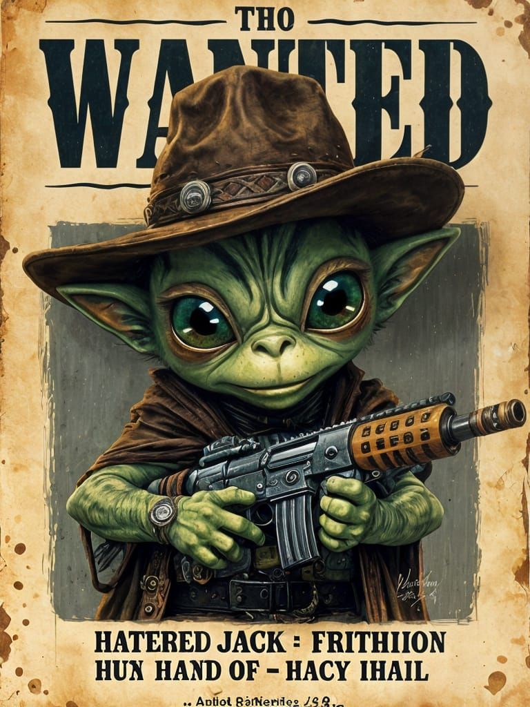 Wanted: Cute Alien Cowboy with Lasergun