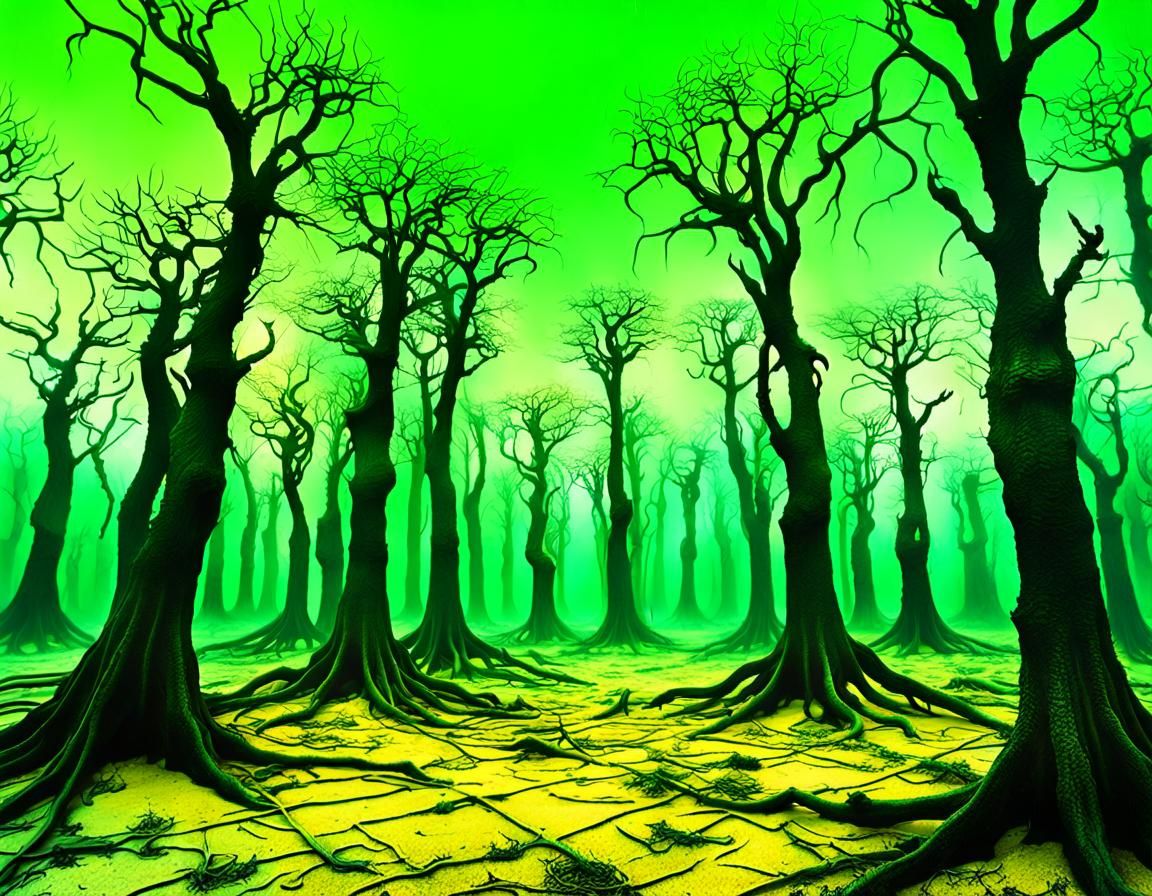 Nightmarish Surreal Landscape Inspired by Beksiński