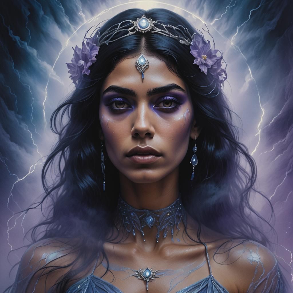 Mystical Goddess Portrait in Ethereal 3D Art
