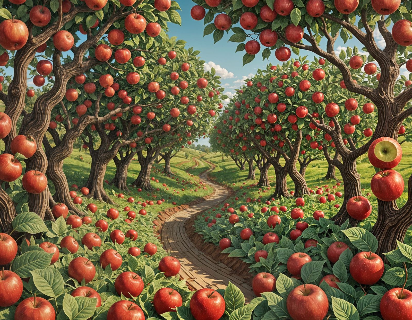Apple Orchard Fractal Reveal in 3D Shading
