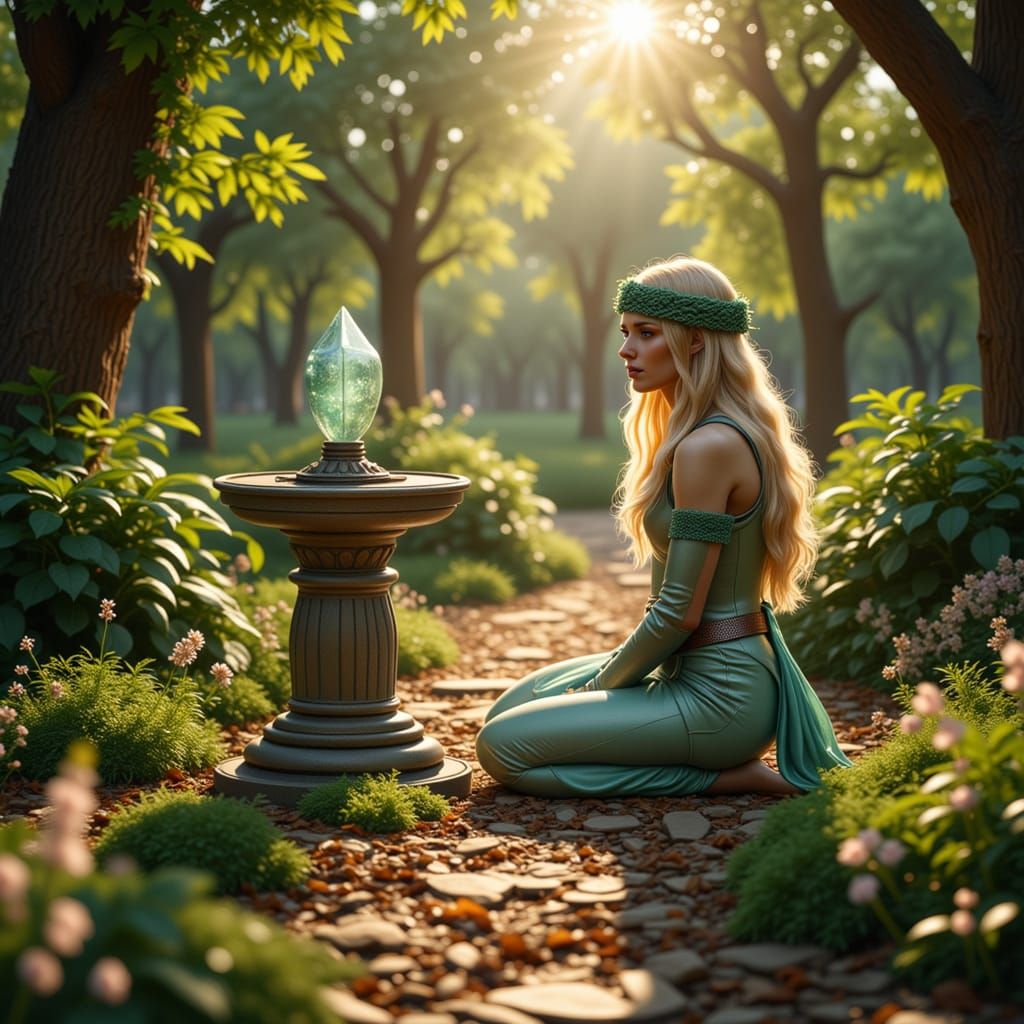 Celestial Knight in Art Nouveau Style