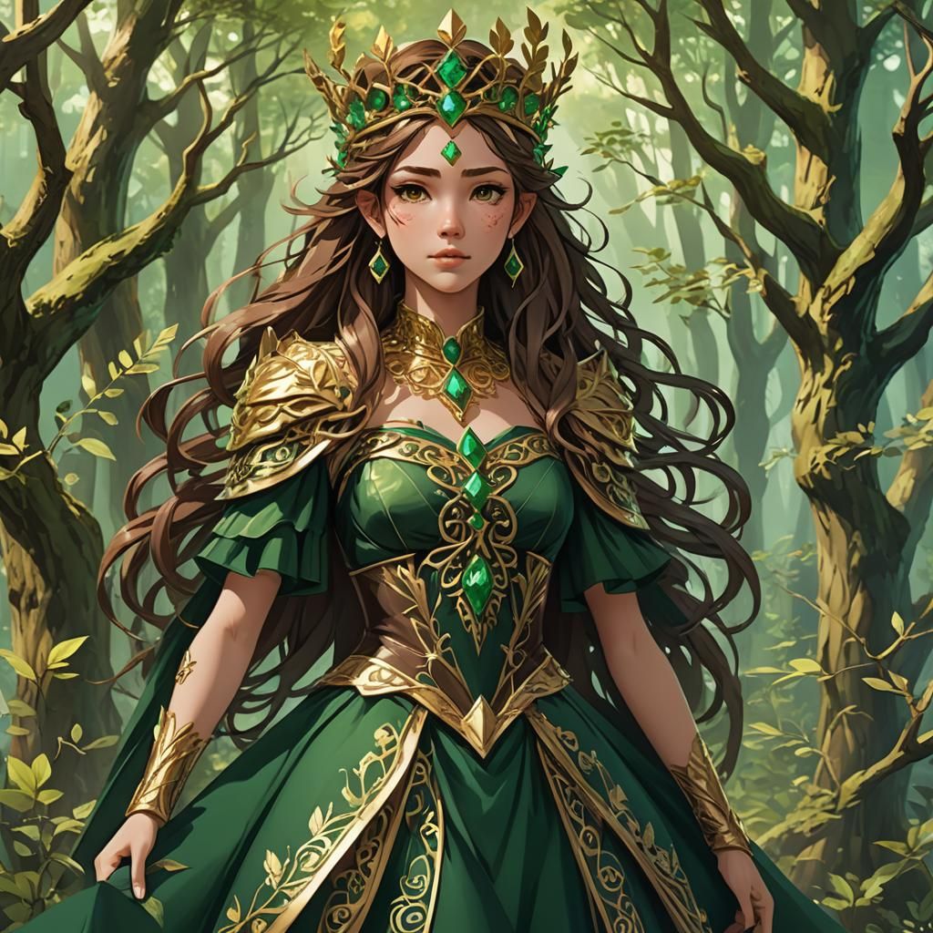 Emerald Forest Queen Sylvana: 3D Anime Art