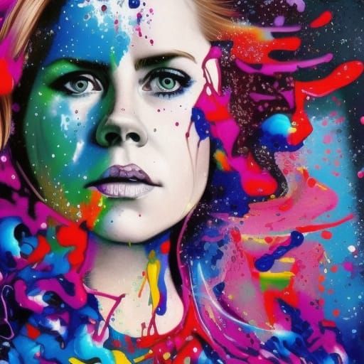 Amy Adams Graffiti Art Portrait in Street Style