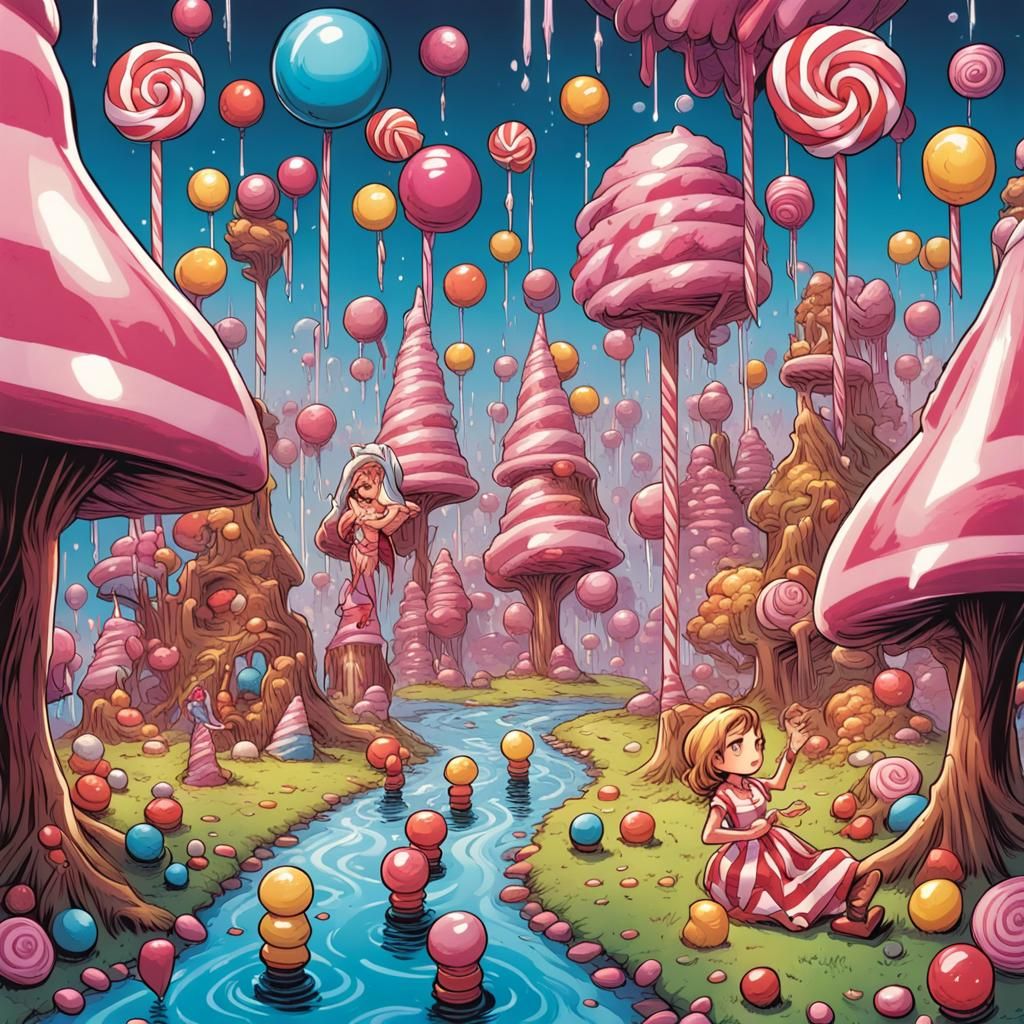 Candy Rain in Candy Land: Comic Book Art