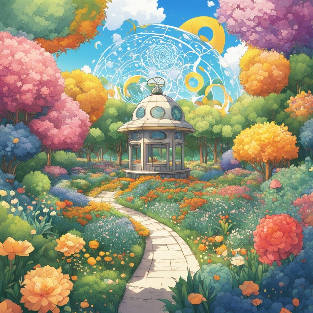 Vibrant Garden Unfurls in Golden Harmony