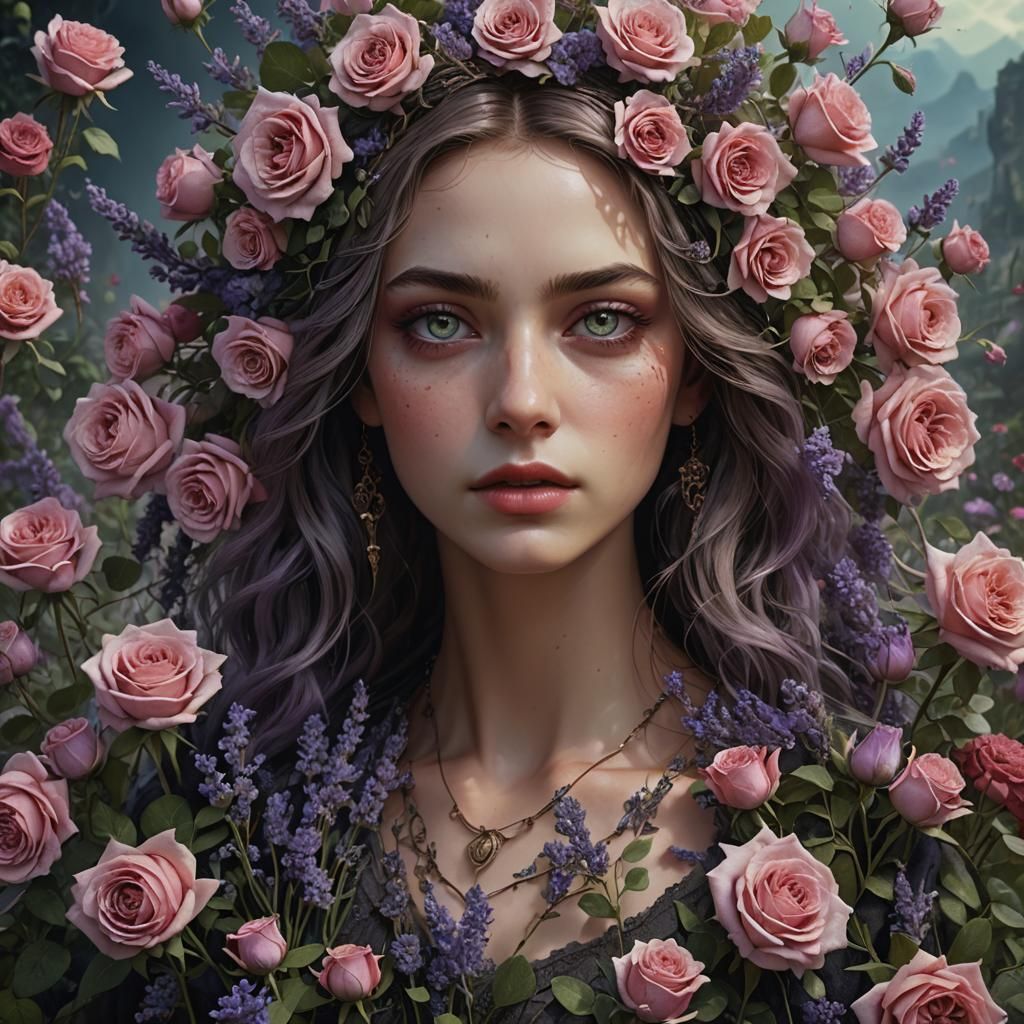 Floral Woman: A Digital Matte Painting