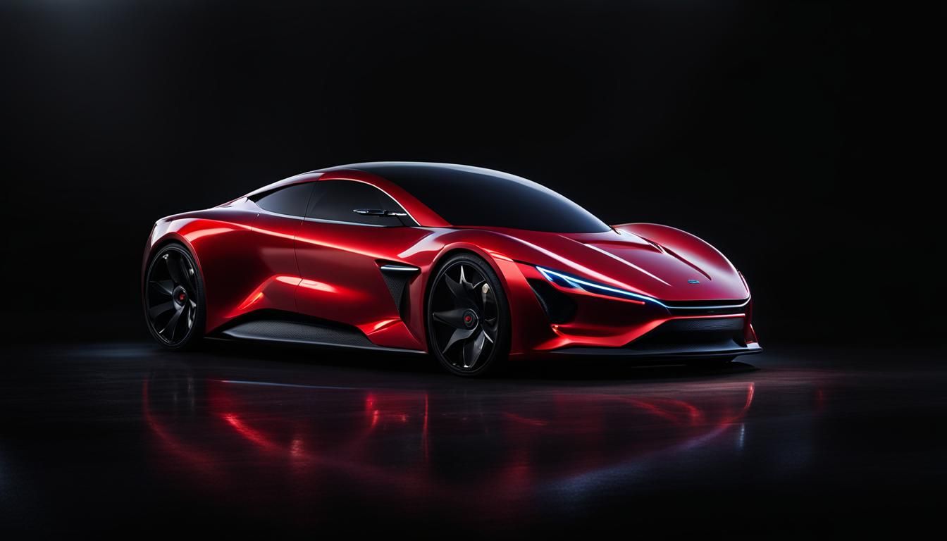Futuristic Electric Supercar Concept in Hyperrealistic Style