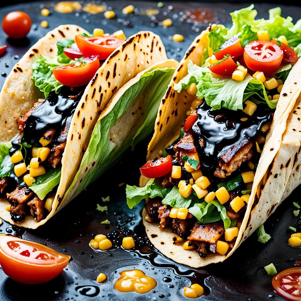 Whimsical Mexican Tacos with Grilled Meat
