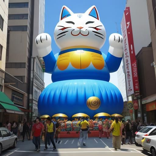 Giant Inflatable Lucky Cat Maneki-neko