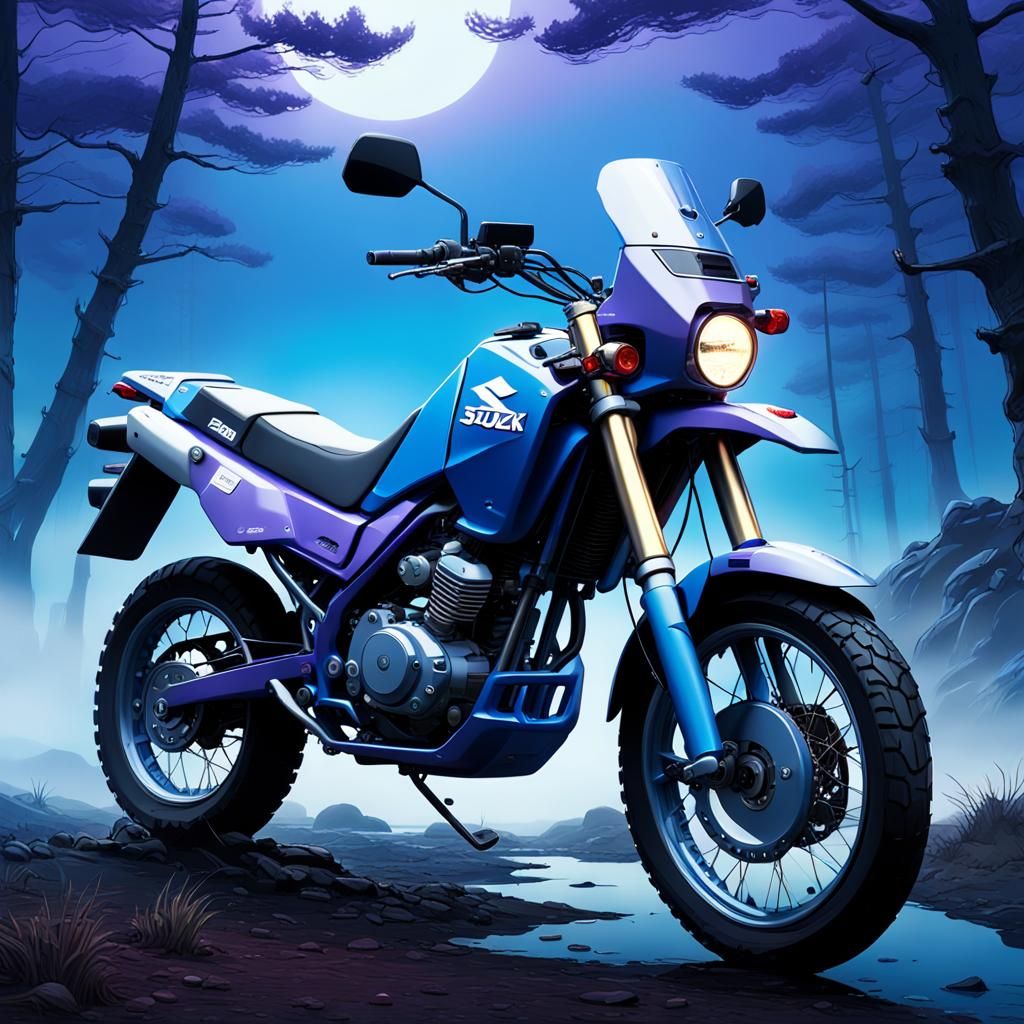 Suzuki DR 650 Motorcycle in Detailed Matte Painting