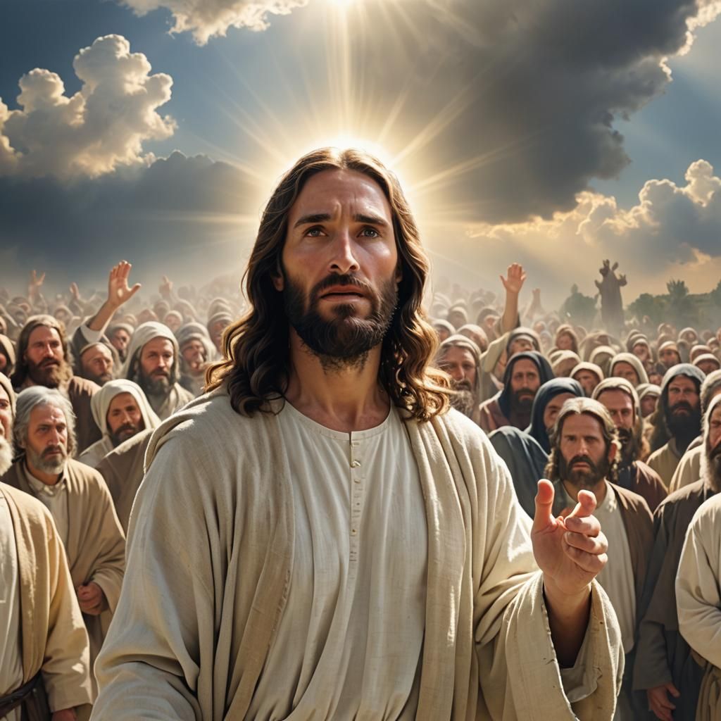 Jesus Christ Confronts Pharisees in Divine Light