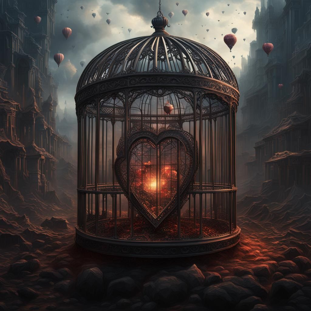 Caged Heart: Epic Cinematic Digital Painting