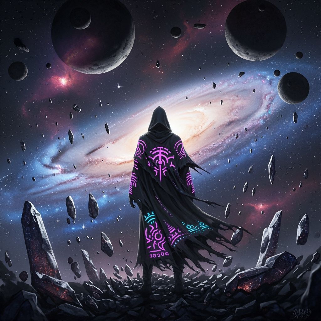 A lone figure stands silhouetted