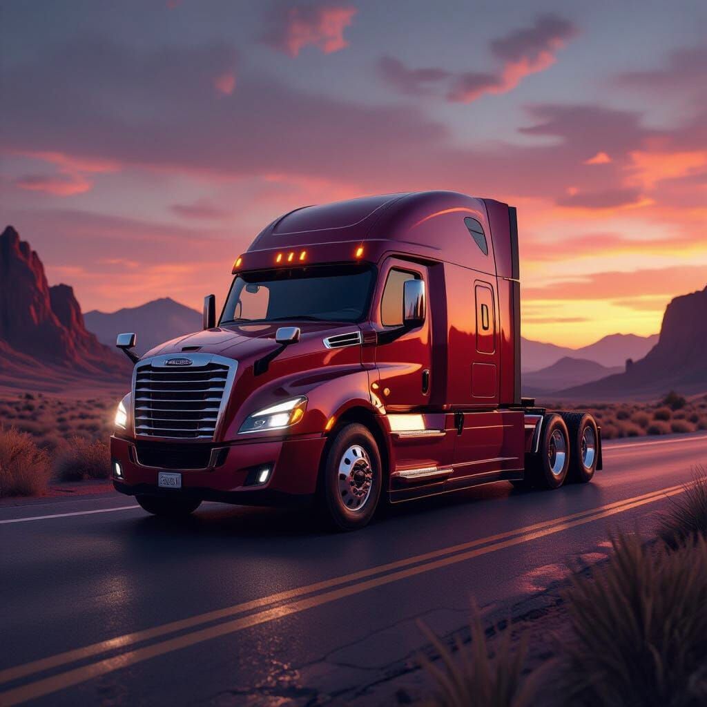 Elegant Bordeaux Metallic Truck Livestream Overlay