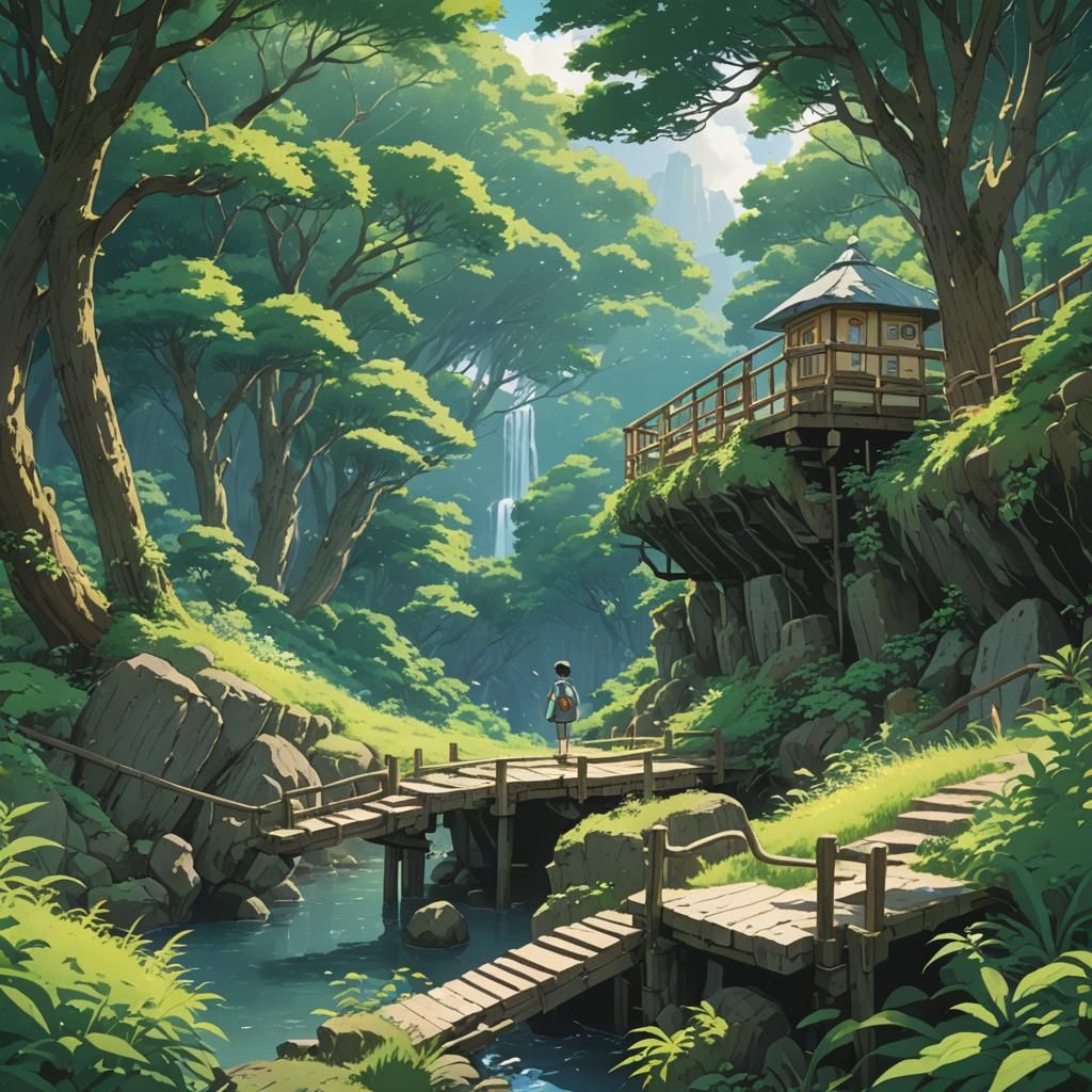 Anime Key Visual in Ghibli Style