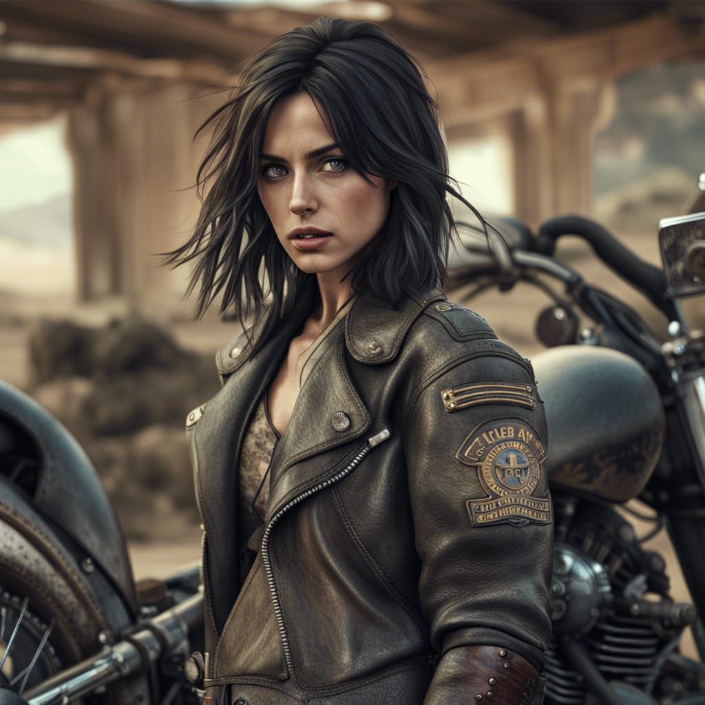 Ana De Armas as Fallout Raider on Harley Davidson