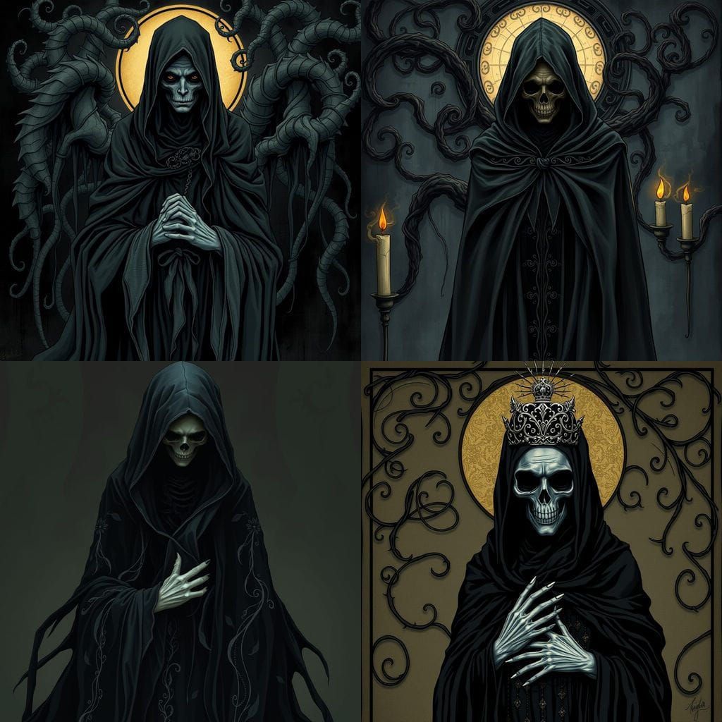 Dark Art Nouveau Portrait of Death Incarnate