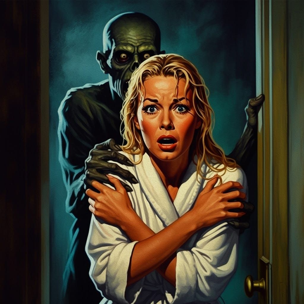 Screaming Woman: Impressionistic Horror Movie Poster Art