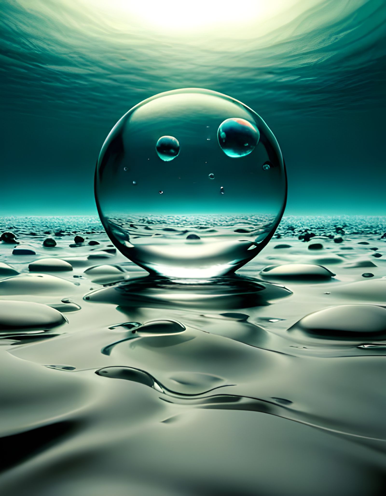 Glass Bubbles in the Ocean: Digital Matte Painting