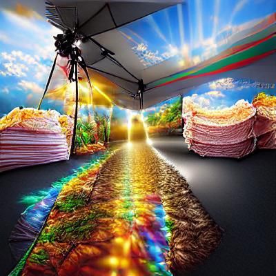 Psychedelic Sunrise Pathway in Hyperrealism