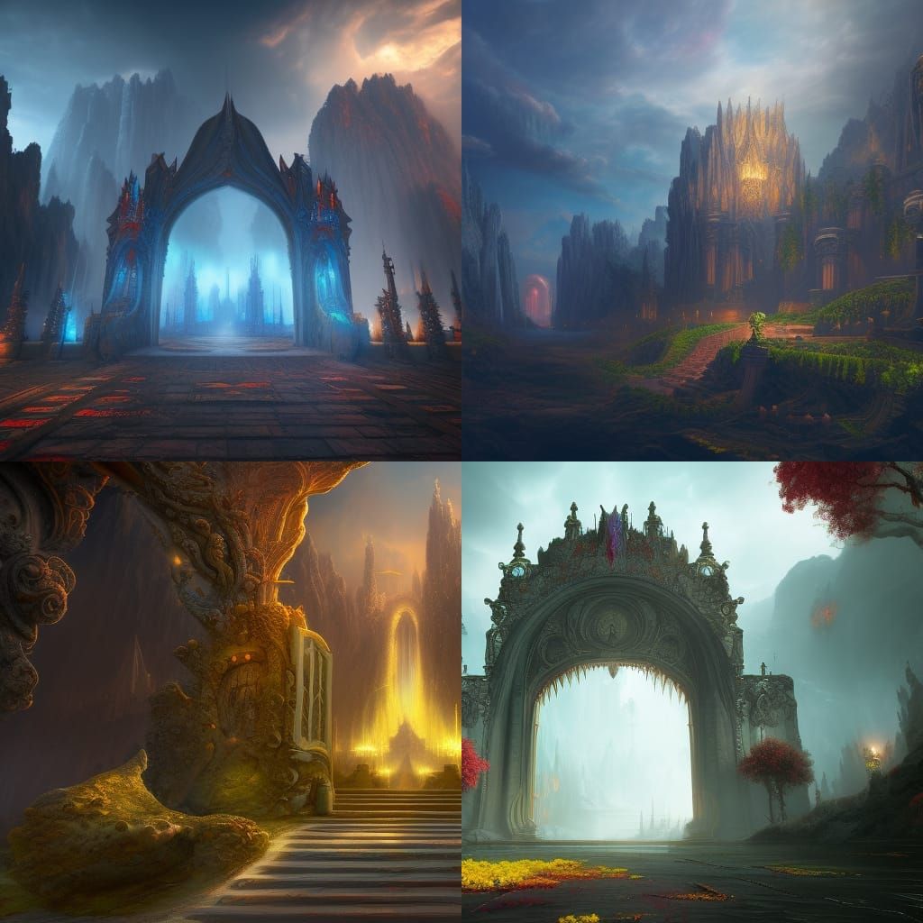 Fantastical Heaven Gates in Detailed Matte Painting