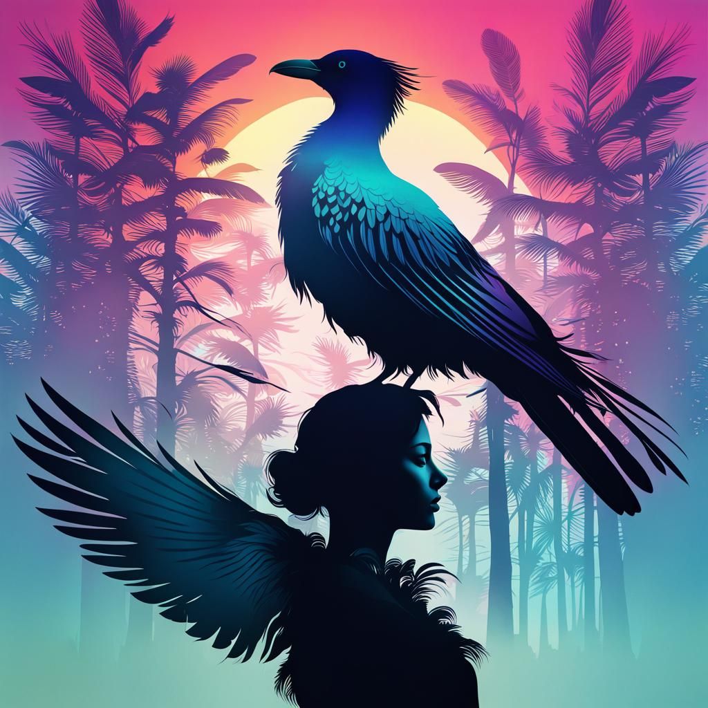 Surreal Line Art: Hope Perched on the Soul