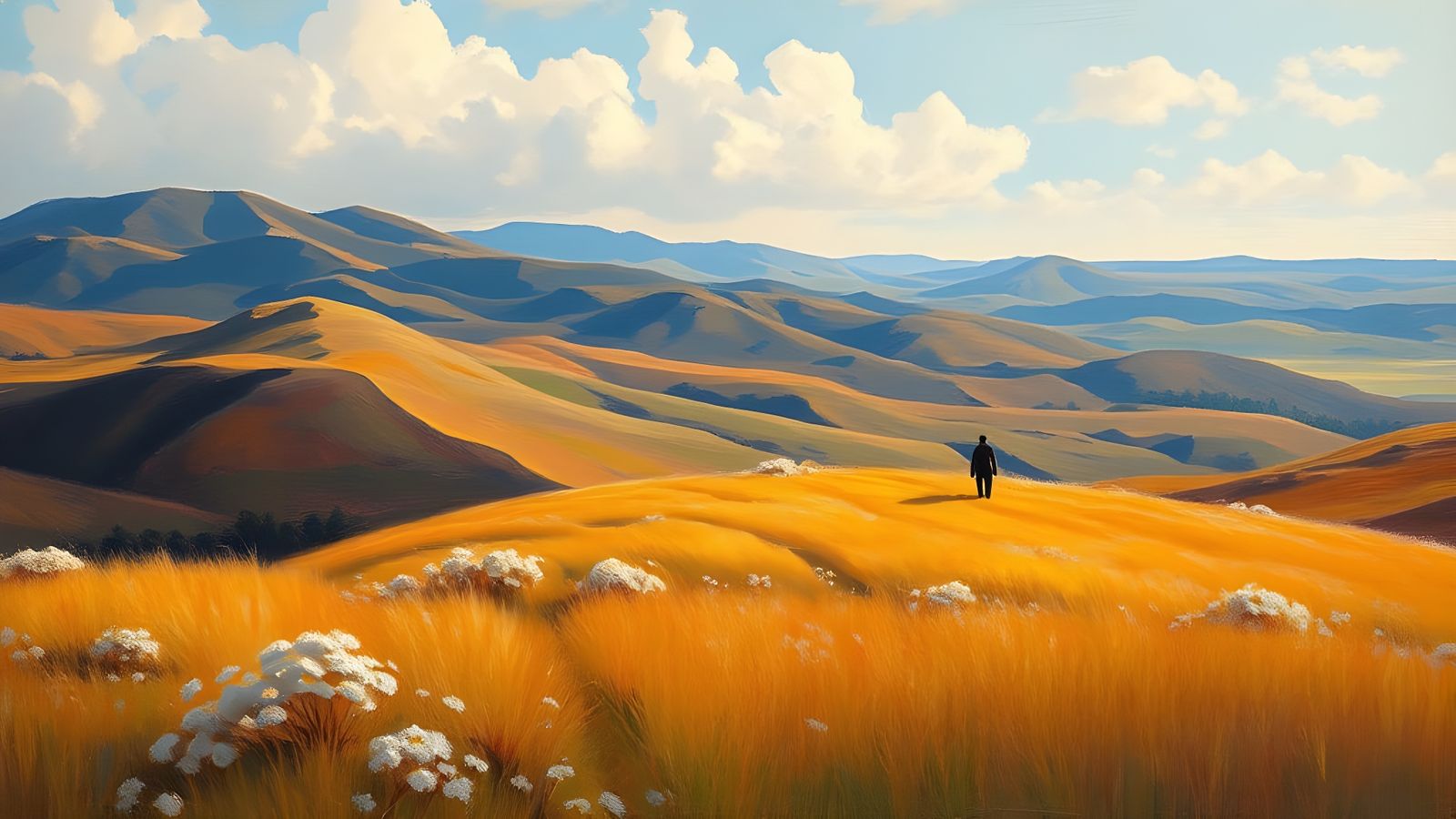 Impressionist Landscape with Solitary Figure