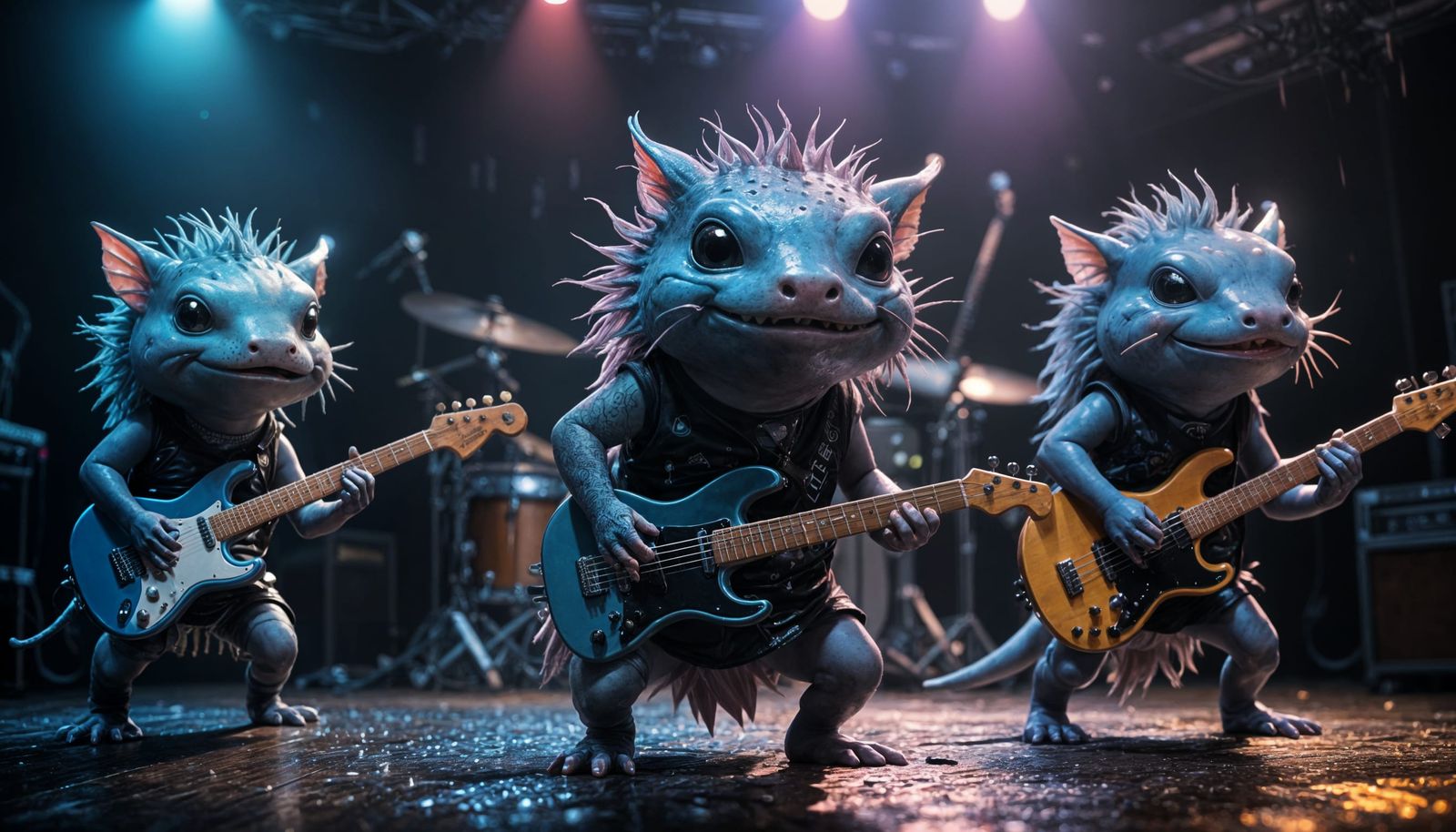 Heavy Metal Axolotls in Electric Concert