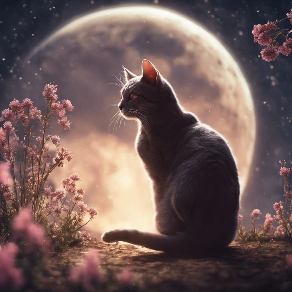 Man to Cat Transformation Under Full Moon
