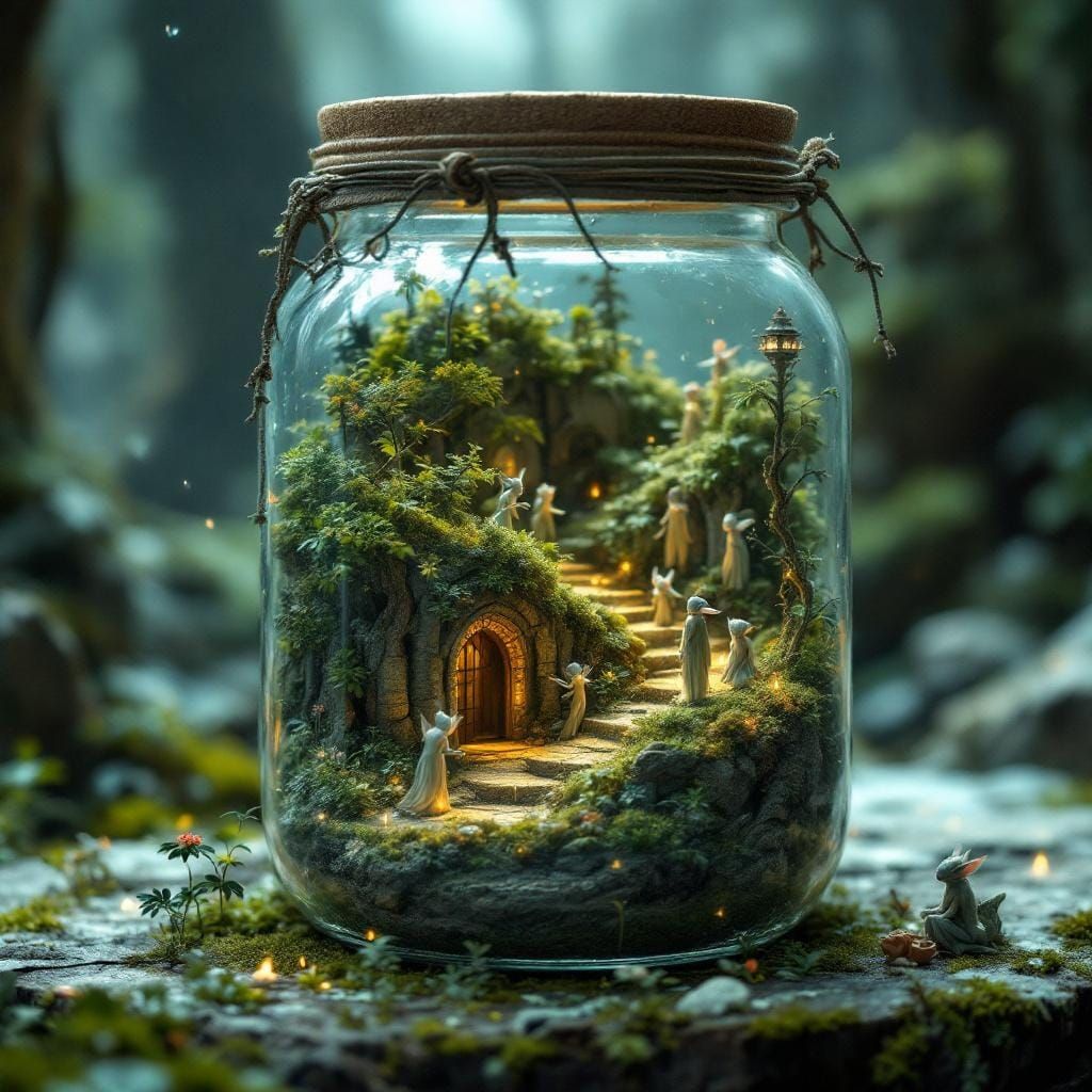 Ethereal Elven Kingdom Inside a Jar