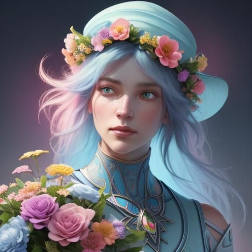 Whimsical Alien Portrait in Vibrant Fantasy Style